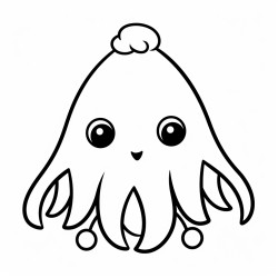 a cute and bold icelandic squid