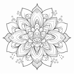 mandala art with lotus edges leaves and petals