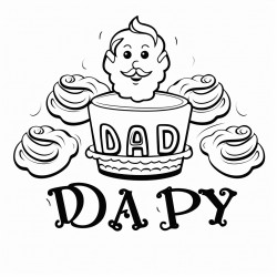 name dady with lettershaped cakes