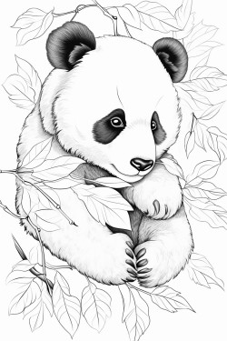 panda comiendo hojas