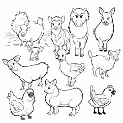 cow rabbit chicks mouse rooster pig guinea pigs pony goose sheep pony goat turkey
