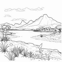 dibujo lago verde en lanzarote