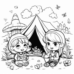 campers imagining a magical forest filled with fairies and hidden treasure