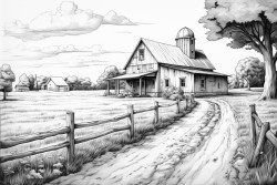 barn and house