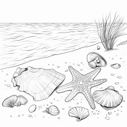 une plage des coquillages un cerf volant