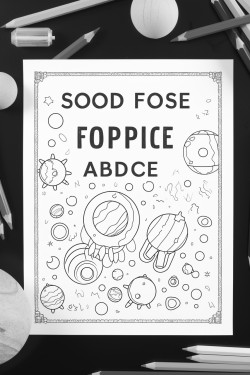 advanced outer space coloring sheet with bubble letters saying first day of school