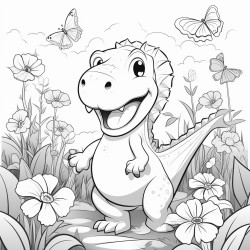 adventure in the enchanted garden dino explores a garden full of giant flowers and glowing butterflies