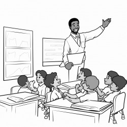 black teacher in school