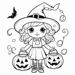 czarownica i wilkoak na halloween