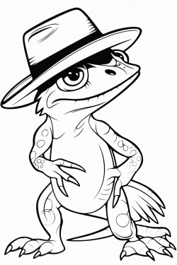 lizard wearing a hat