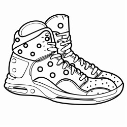 a basketball pair of shoes with a polka dot pattern and a playful aesthetic