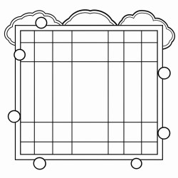 top view outlined square field with fences