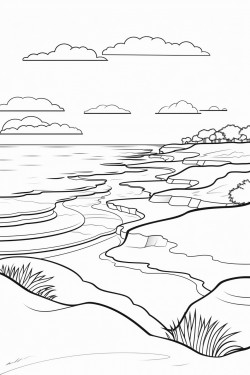 golf course near beach at sunset