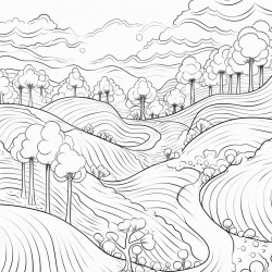 rolling hills in a magical forest