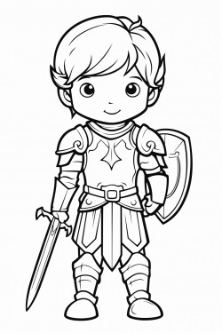 a brave knight standing tall with his sword and shield ready for an adventure