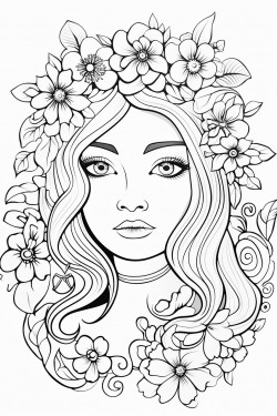 girl with flowers crown