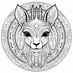 mandala cangaroo look straight forward