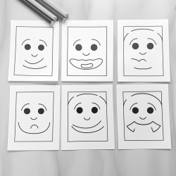 five different emoji faces