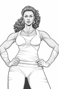 a strong confident black woman standing with her hands on her hips looking forward with determination