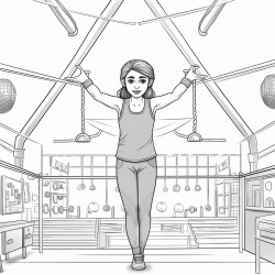 a 10yearold girl in a gymnastics gym