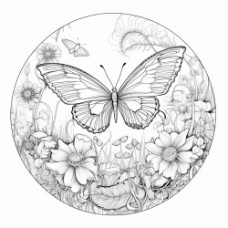 the words dancing like butterfly wings surrounded by a butterfly garden