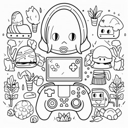 kawaii style gamer theme