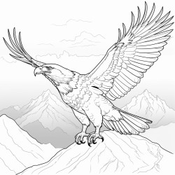 golden eagle flying over the mountains