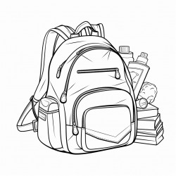a bagpack filled with things from school