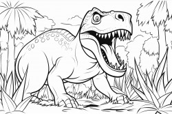 trex in a jungle