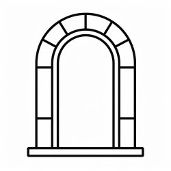 open arch window icon outline open arch window vector icon color flat isolated