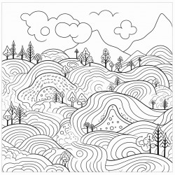 rolling hills in a magical forest
