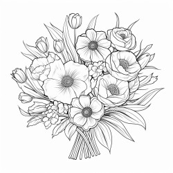 bouquet of roses and daisies and tulips