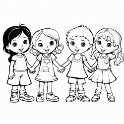 4 best friends hand printnig paint on the wall