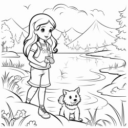 girl near a lake