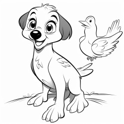 un oiseau arcenciel avec un mouton qui a des tches de dalmatien