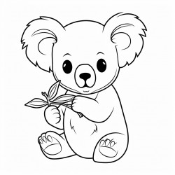koala bear that is eating eucalyptus leaves and looks satisfied