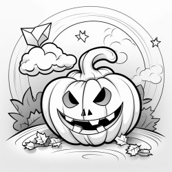 halloween pumpkin at night for kids