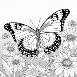 butterfly in field of flowers