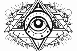 mystical eyeball with cool colors