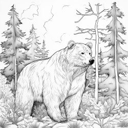 une fe et un ours en forest