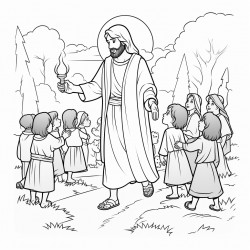 1 john 17 talks about walking in the light create a coloring page for kids about this scripture