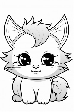 cat with colorful hair