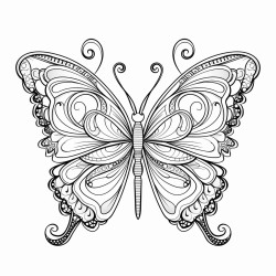 butterfly full page patterned no shading