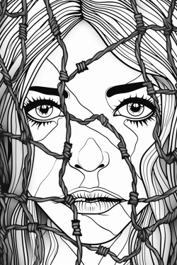 cover silhouette against dark 1980s romania barbed wire bold title patterns for coloring add depth and engagement