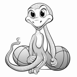 a snake wrapped around a basketball