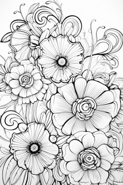 separated flowers doodle art