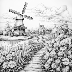 flower field in amsterdam