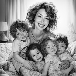 mom and five kids