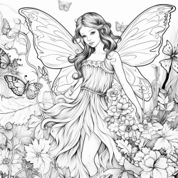 fairies and butterflys in a garden