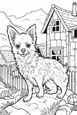 small dog in the village